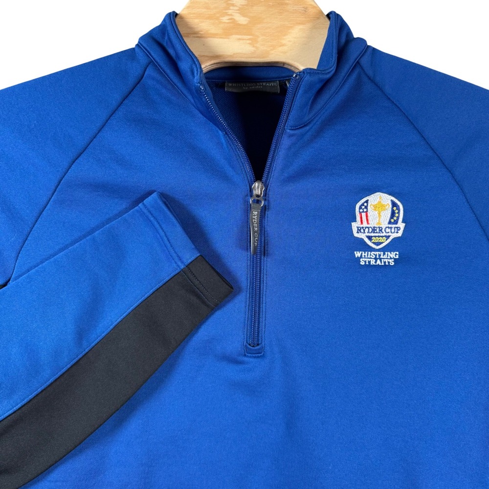 Adidas Whistling Straits Ryder Cup 2020 Pullover‎ Mens Large Blue 1/4 Zip Golf